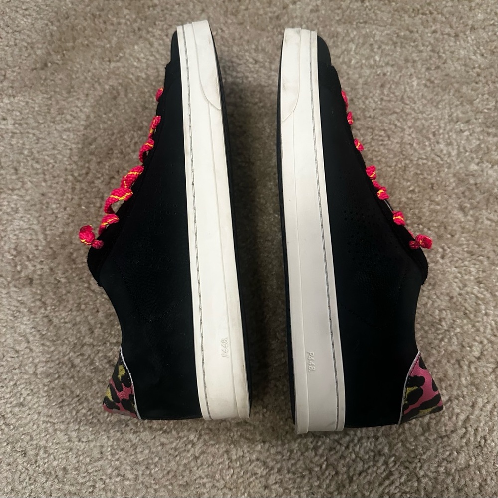 P448 Womens Jack Low Top Sneaker in Black/Leo Pink Glitter Shoes EU 42 US 10.5 - Picture 6 of 11